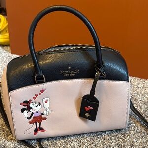 Kate Spade Black and Pink Satchel with Disney Charm